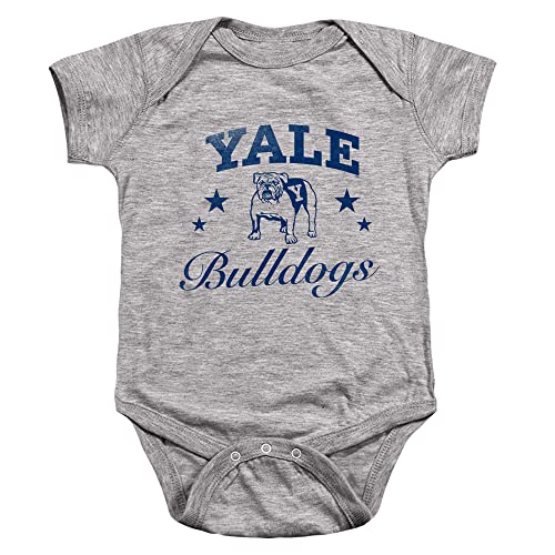 Yale University Official Bulldogs Unisex Infant Snap Suit for Baby,Athletic Heather, 6 Months