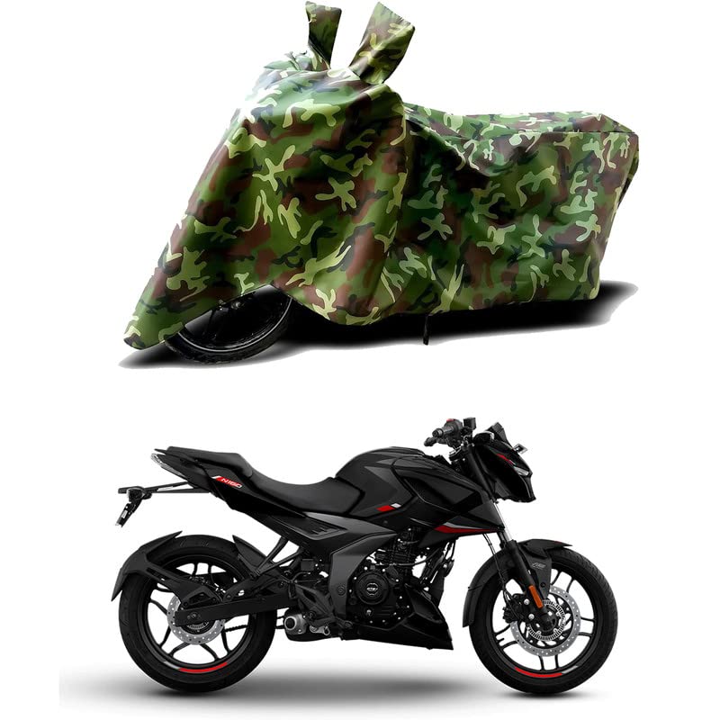 Image of 100% Water Resistant Full Bike Scooty Two Wheeler Body Cover Compatible For Bajaj Pulsar N160 /UV-Rays /Heat Protection /Birds Dropping /Scratchproof /Dust proof /Waterproof /All Varient[Green MJ]
