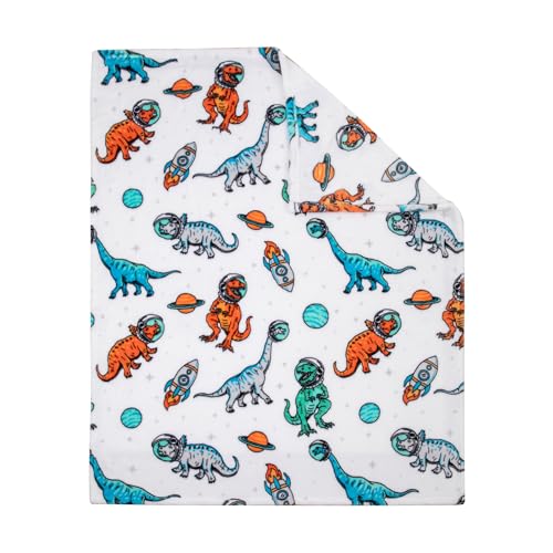 Image of Flannel Toddler Blanket - 50 inchx40 inch Soft Kids Throw for Boys & Girls - Perfect for Naptime, Travel & Bedding (Dino)