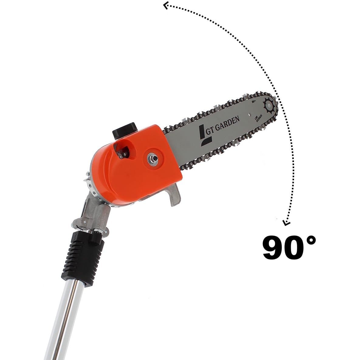 GT GARDEN Élagueuse thermique sur perche avec tête orientable, 52 cm3, 3 CV, longueur 4.15 mètres
