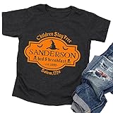 Halloween T Shirt Toddler Baby Boys Girls Sanderson Sisters Letter Print Short Sleeve Graphic Tees Tops(Grey,110)