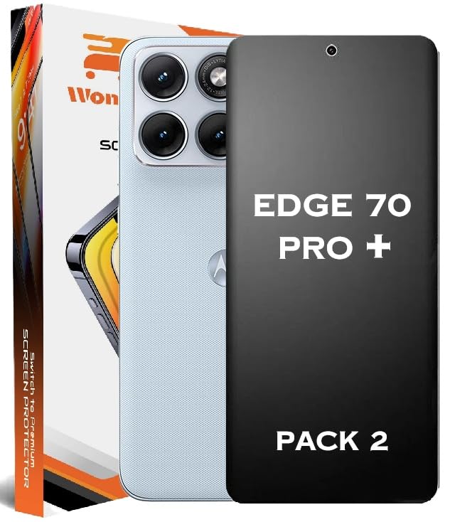 Image of WonRia Pack 2 - Matte Screen Guard Protector Compatible with Motorola Edge 70 Pro Plus 5G Unbreakable Membrane | Flexible TPU Matte Film | Edge to Edge Installation Kit | Transparent
