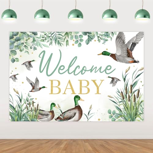 Décoration baby shower canard colvert et bannière de fête Welcome Baby