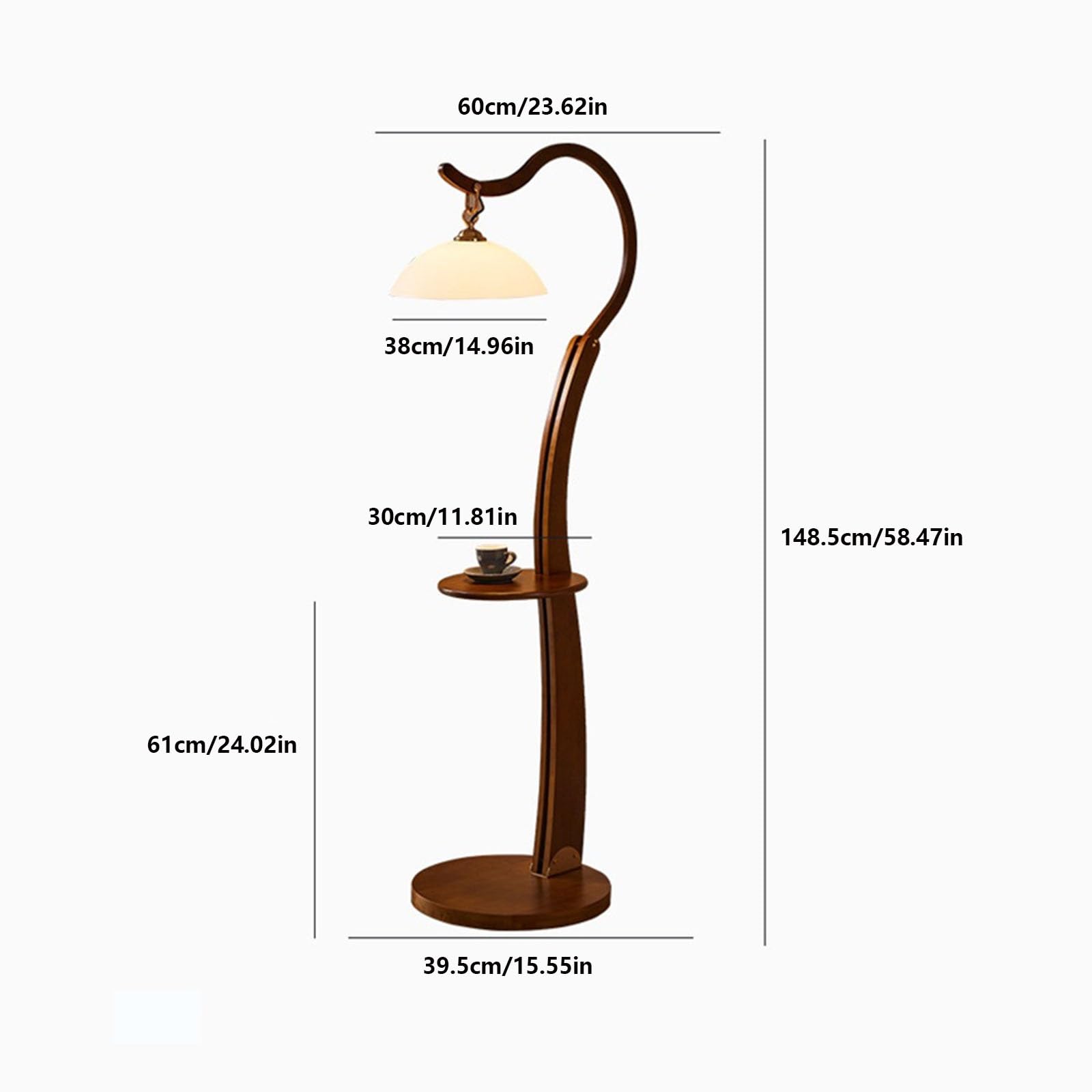 desk lamp Lampa podłogowa Drewniana lampa podłogowa LED ze stołem, lampa stojąca z półkami, lampa stołowa z litego drewna do sypialni, salonu, biura, lampa stojąca do czytania table lamp