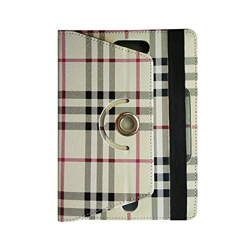 Image of Fastway Rotating Leather Flip Stand Case Cover for DOMO Slate SL36 OS9 SC 10.1-Inch Tablet (Cream)