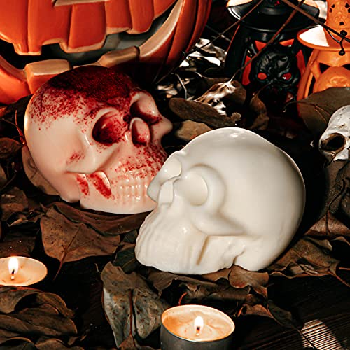 3D Skull Resin Molds, 2 Pack Skull Candle Molds, Silicone Skull Shape Handmade Candle Making Mould, Diy Craft Resin Mold For Fondant Cake, Aromatherapy Candle, Chocolate, Soap, Candy #TOP1