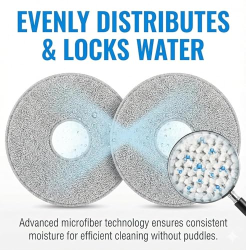 Image of Fiberfix Replacement Mop Pads for ECOVACS DEEBOT X1 Omni /X1 Turbo /T20 Omni /T10 Omni /X2 Omni /T30S /N30 Pro Omni /N30 Omni /T30S AI /T30S Pro /T50 OMNI /T50 PRO OMNI /T50 MAX PRO Omni /Yeedi m12 pro+ (2)