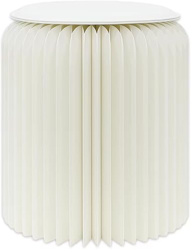 Miniatura 1 de ZEYGC Taburete plegable de papel blanco con cojín, taburete portátil de panal para muebles, silla plegable artística para decoración del hogar (13.7