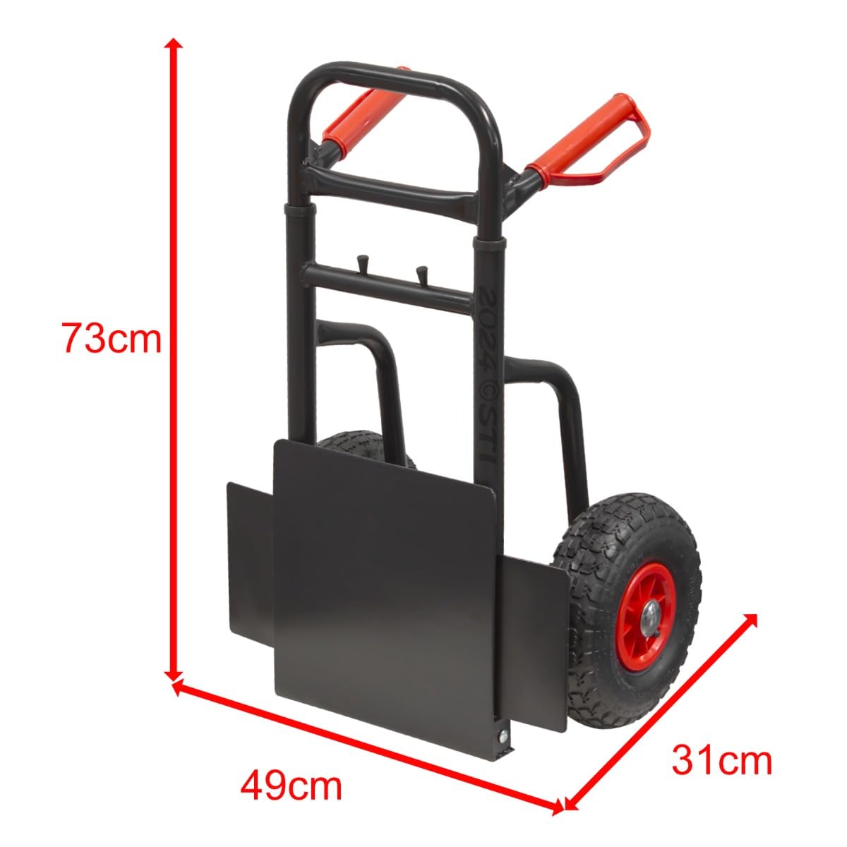 Carrello Porta Pacchi ruote pneumatiche porta casse Richiudibile Acciaio portata 200kg STI