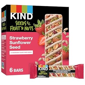 KIND Seeds Fruit & Nuts Snack Bar, Strawberry Sunflower Seed | 5g Protein, High Fiber, Gluten Free Bars, 1.4 OZ, 6 Count