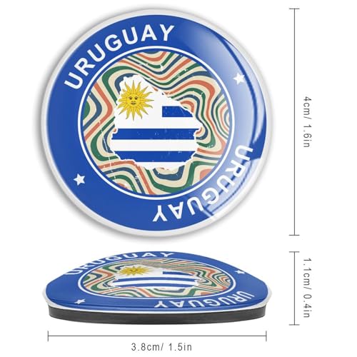 Aimants drapeau Uruguay en verre pour frigo et tableau lot de 4 - 4