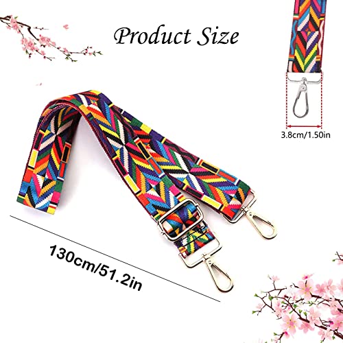 3 Stück Bunt Taschengurt, Breiter Taschengurt, Umhängegurt für Taschen, Taschenband, für Kuriertaschen, Kamerataschen, Umhängetaschen, Handtaschen, Laptoptaschen