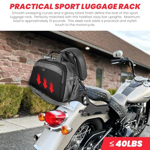 Kekykm TL-035 Softail Holdfast Sissy Bar Upright Fit Harley Softail Deluxe Street Bob Heritage Classic Softail Slim Flde Flhc Flhcs Flsl Fxst Fxbb Fxbbs Sport Luggage Rack 18-Later W/Docking Hardware thumb #5