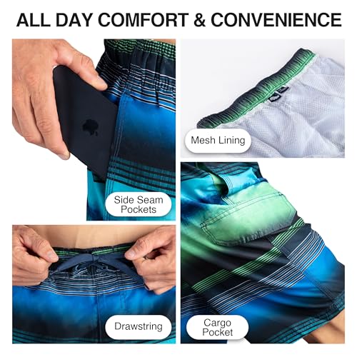 Image of Kanu Surf Men's Big Viper Extended Size Stripe Swim Trunk