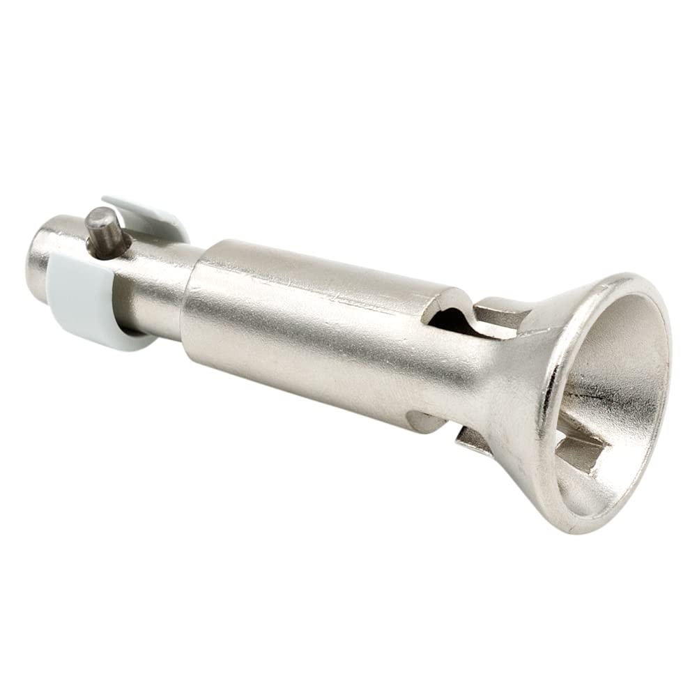Kupplungstrichter | für 12mm Verbindungszapfen | auf Wunsch inkl. Kurbelstange aus Alu | Verbindungsstück Kurbel Kurbelverbindung | wartungs- & fettfrei (Kupplung & 120cm Kurbelstange silber)