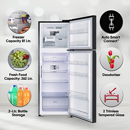 Image of LG 343 L 3 Star Frost-Free Smart Inverter Compressor Wi-Fi Double Door Refrigerator Appliance (GL-T382TESX, Ebony Steel, Convertible With Door Cooling+, 2023 Model)