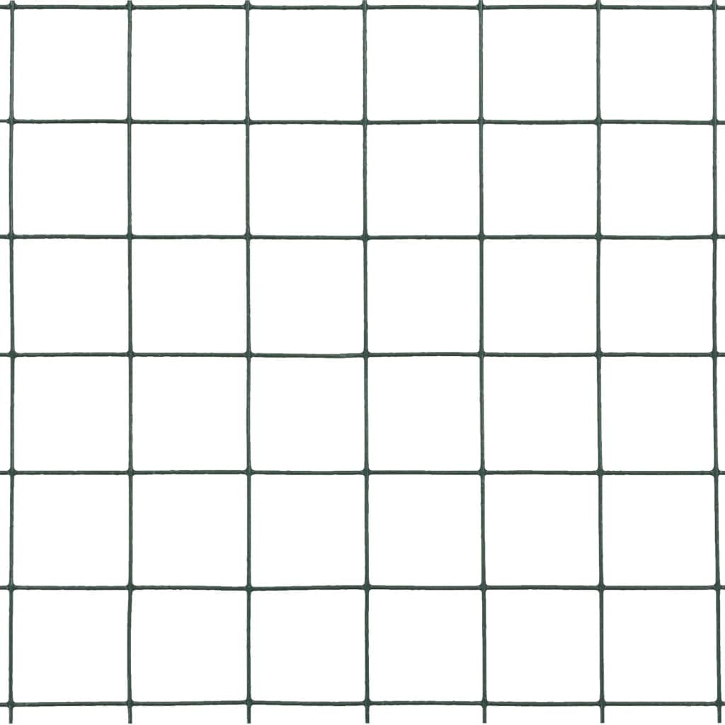 Drahtzaun Stahl mit PVC-Beschichtung grün 25x0,5 m Maschendraht mit quadratischen Maschen 16x16 mm für Garten, Zaunfeld, Sichtschutz, Absperrung und Geflügelhaltung