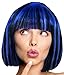 Produktbild Balinco  Bob Perücke für Damen & Herren Schwarz & blaue Strähnen  Kurzhaarperücke Pagenkopf, Cabaret & Charleston für Karneval, Fasching & Motto Party  Einheitsgröße Unisex aus Polyester & Haarnetz