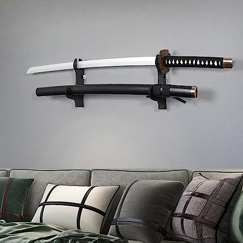 Samurai Sword Wall Mount - Katana Stand (Black) 2 Tier Plexiglass Martial Arts Swords Display