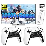 Retro Gaming Console, 20,000+ Retro Game Stick, 23 Emulators, 4K HD HDMI TV Game Stick, Includes 2 Wireless 2.4GHz Controllers,Plug & Play Video Games for TV(64GB)