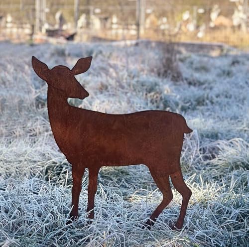 STEINFIGURENWELT GIEBEN REH zurück schauend 54x49cm zum Stecken...