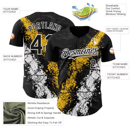 Fanscustom Custom Jersey Baseball Sports Uniform Personalized Team Button Down Active Shirts & Tees para Hombres Juveniles Mujeres miniatura 2