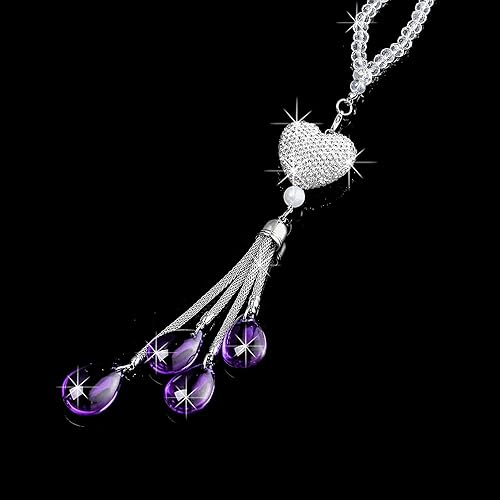 Miniatura 58 de Adornos para espejo retrovisor, accesorios brillantes para colgar en el espejo del automóvil, decoración de automóvil para mujer, accesorios Azul