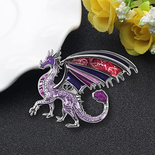 Image of WEVENI Alloy Fantasy Dinosaur Dragon Brooch Enamel Pins for Women Lady Girl Fashion Jewelry Gift