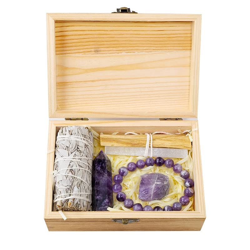 Amatista con caja de regalo de madera el obsequio ideal de cristal 5