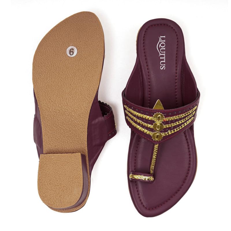 Image of Handcrafted Heeled Kolhapuri Sandals