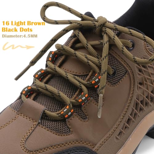 Image of DELELE 2 Pair Thick Round Climbing Shoelaces Hiking Shoe Laces Boot Laces