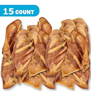 Whole pig ears for dogs large 15 pack long lasting dog chewsdog treats one ingredient delicious all natural flavoreasy to digest dog treats for large dog great for teeth and gums  urban country home decor