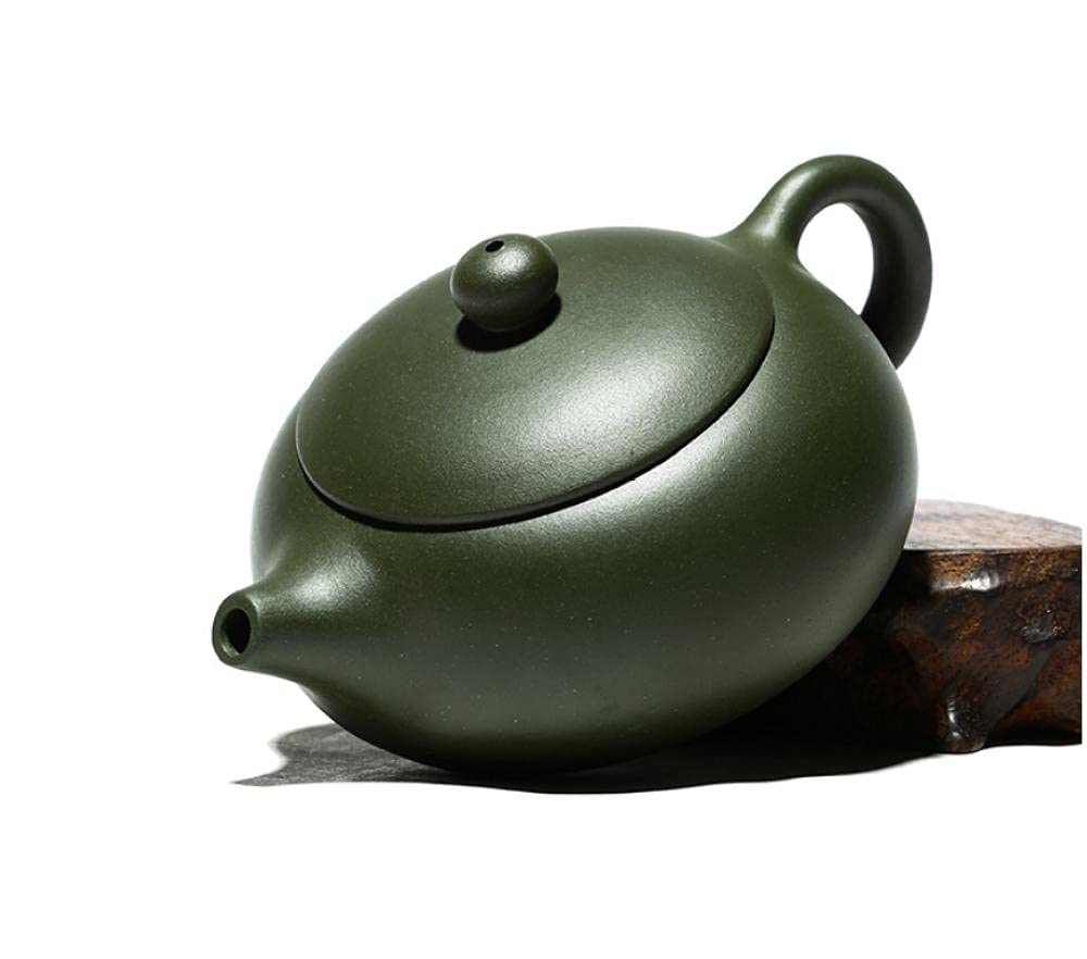 Tetera Juego De Té Teapot Tetera De Té Tea Kettle Tetera De Arcilla Púrpura Hecho A Mano Arcilla Verde Plana Xishi Tetera Doméstica 190Ml Tazas De Utensilios De Té Para Beber Té