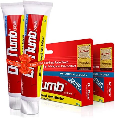 Dr. Numb 5% Lidocaine Cream - Maximum Strength Pain Reliever with Vitamin E - Prompt Soothing Relief from Painful Burning, Itching & Local Discomfort - Temporary Relief Pain for Hemorrhoids - 30g (2)