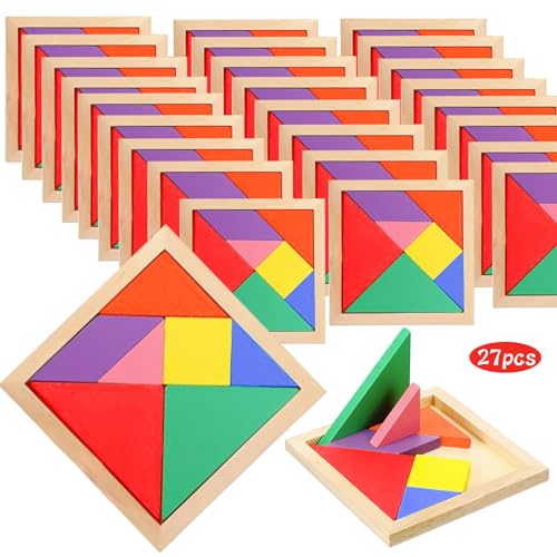 Set de 27Tangram Infantil de Madera - Puzzles para Niños -Regalos cumpleaños niños Colegio- egalitos Cumpleaños Invitados niños-para Piñata, Comunión, Detalle Invitados, Colegio Set de 27Tangram Infantil de Madera - Puzzles para Niños -Regalos cumpleaños niños Colegio- egalitos Cumpleaños Invitados niños-para Piñata, Comunión, Detalle Invitados, Colegio