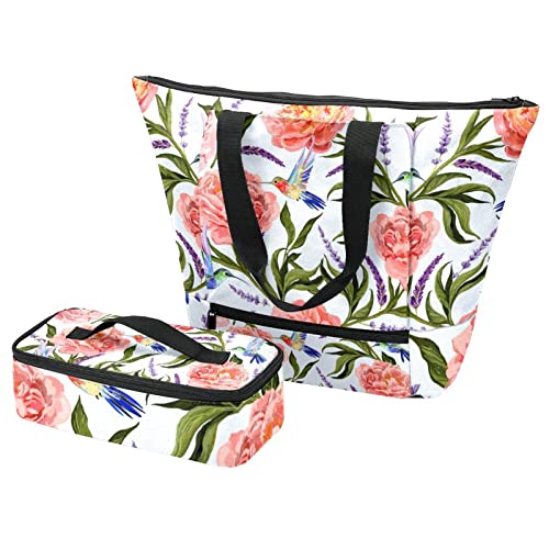 Sac isotherme colibri à grand volume avec boîte à déjeuner assortie