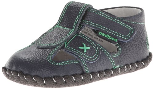 pediped Originals Martin Sandal (Infant/Toddler/Little Kid),Navy Green,X-Small (0-6 months)