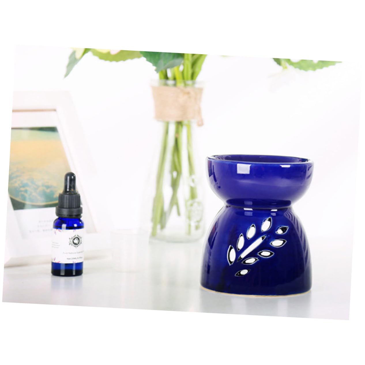 Cabilock Hollow Candle Holder Ceramic Tea Light Holder Essential Oil Burner