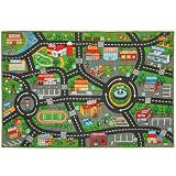 AIYAPLAY Alfombra Infantil Carretera de Ciudad 200x150 cm Antideslizante