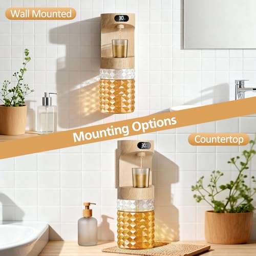 Image of Automatic Mouthwash Dispenser for Bathroom,20.29 oz Mouth Wash Dispensers Bathroom Accessories Set with Magnetic Cups,4 Modes Wall Mounted Touchless Electric Mouthwash Dispensers for Home Family