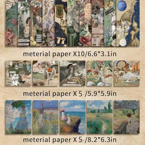 Image of 346Pcs Paper Vintage Aesthetic Scrapbook Kit Scrapbooking Supplies Kit With Bullet Junk Journal, Stationery, Washi Stickers A6 Grid Notebook Journaling Gift For Girl (Star and Art Museum)
