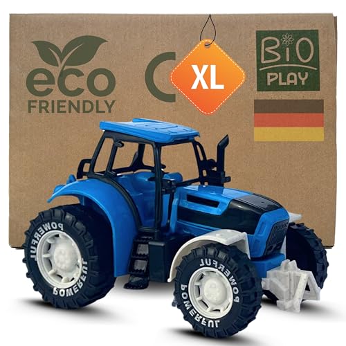 BIOPLAY Sandkasten Traktor blau ab 3 Jahre | Bio-Kunststoff | Kinderspielzeug | Sandspielzeug 36 Monate | Trecker Spielzeug | Sandspielzeug | für Mädchen und Jungs