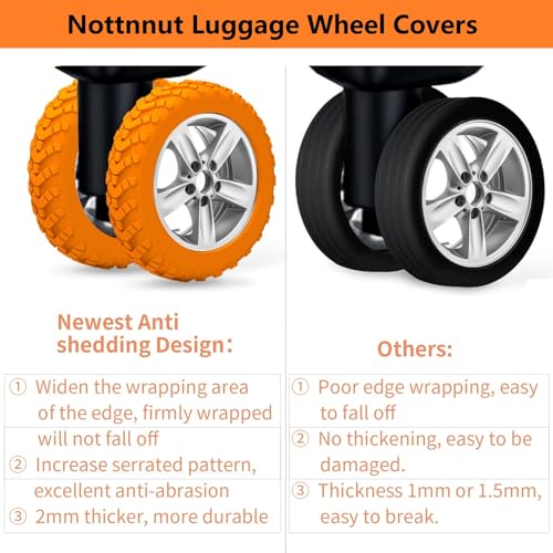 Luggage wheel covers suitcase wheels protectors for dual-wheeled luggage suitcase with a diameter of 2-2.4 inches /5-6cm (8, Red)4