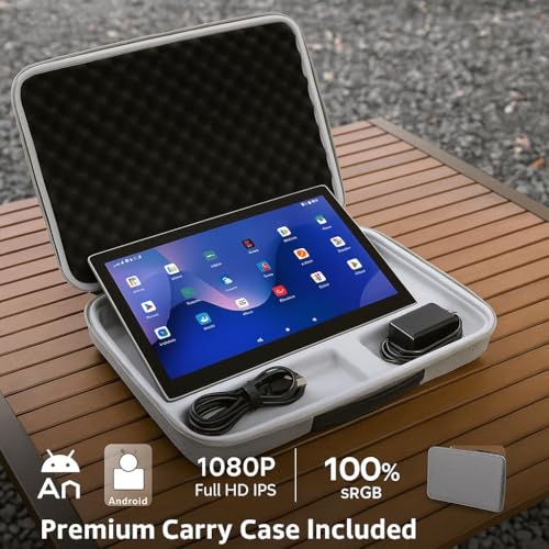 Image of 21.5 inch Android 15 Portable TV Tablet with Carry Bag, Rotating Foldable Stand, 6GB+128GB, with 99.9Wh Battery, 13MP Camera, Dual 5W Speakers, Smart Touch Screen for Travel, Camping & Home Entertainment