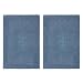 Cotton Craft 2 Piece Reversible Step Out Bath Mat Rug Set 17x24 Azure Blue, 100% Pure Cotton, Super Soft, Plush & Absorbent, Hand Tufted Heavy Weight Construction, Full Reversible, Rug Pad Recommended