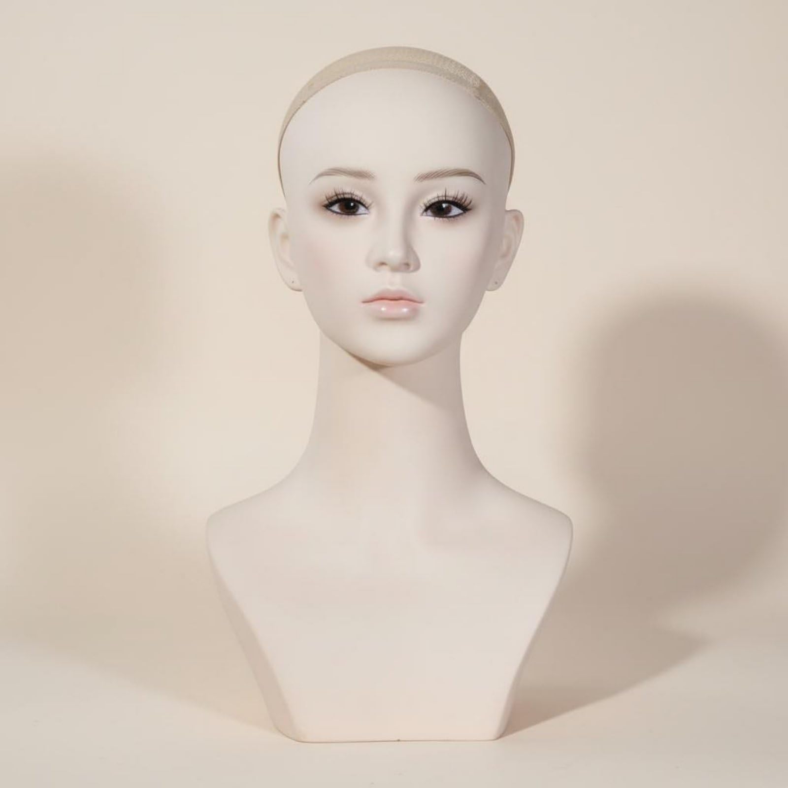 Testa Manichino Display Busto Testa Espositore Parrucche Collane Accessori Moda PVC Struttura Stabile per Allestimenti Professionali Adatta a Negozi Saloni Fotografia , Trucco Rosso