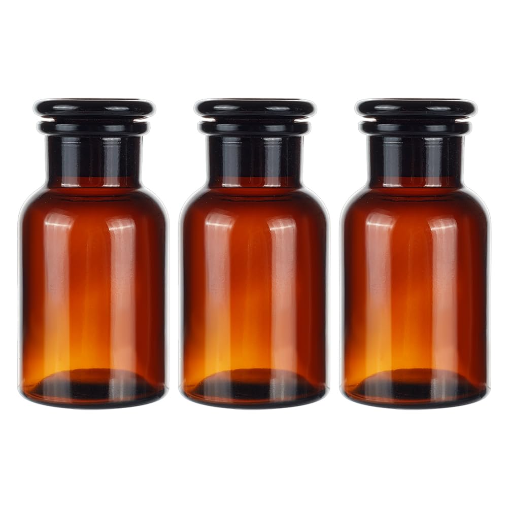 OLYCRAFT 2er-Set Glas-Reagenzflaschen 250 Ml – Weithals, Mit Glasstopfen – Durchsichtig, Langlebig, Für Laborproben, Vorratslagerung & Deko