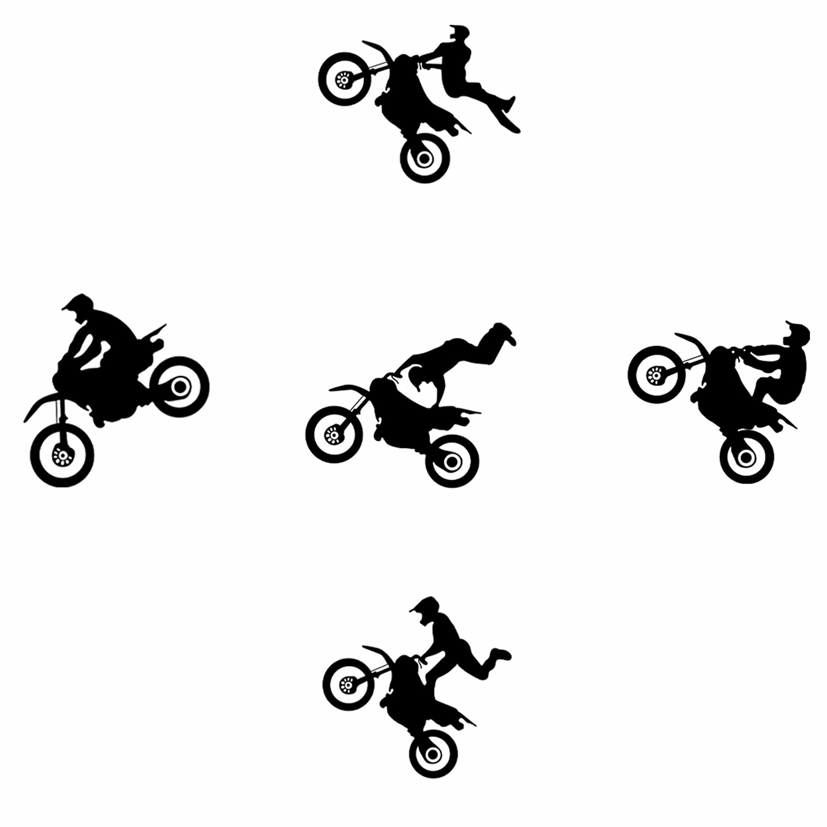 Sports Wall Decals Motorcycle Jump Free Style Wall Decor DIY Vinyl Art Inspirational Removable Peel and Stick Motocross Wall Stickers & Murals for Cycling Club Boys Playroom Bedroom Living Room