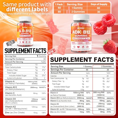 Neviss MUL-GUMMY-2PACK-0109-YE Sugar-Free Adk+Vitamin B12 Gummies thumb #1