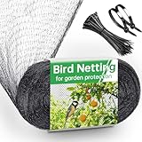 Bird Netting for Garden, 13x32FT Garden Netting 0.8' Mesh Netting for Garden Protection, Fruit Tree Netting Bird Netting for Fruit Trees, Deer Netting Deer Fence for Garden, Black w/50 Cable Ties